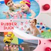 Honoson 36 Pcs Christmas Pink Rubber Ducks Bath Toy Rubber Duck Bulk Mini Ducks for Birthday Gifts Shower Party Favors Activity Birthday Decoration Rewards