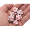 DND Dice Set - Chessex D&D Dice-16mm Festive: Pop Art & Red Limited Edition Plastic Polyhedral Dice Set-Dungeons and Dragons Dice Includes 7 Dice - D4 D6 D8 D10 D12 D20 D%, Pink, (CHX27539)