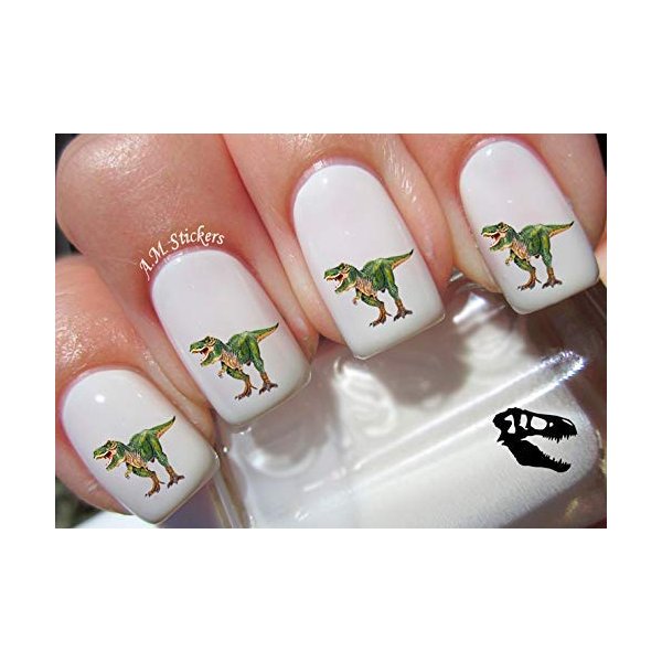 Dinosaur T Rex Water Nail Art Transfers Stickers Decals - Set of 58 - A1286