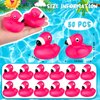 Flamingo Rubber Duckies for Kids, 12PCS Pink Flamingo Duck Bath Toys Cute Floating Squeaky Mini Rubber Ducks for Baby Shower, Cake Decoration, Classroom Carnival Prizes