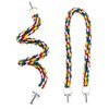 Bird Rope Perch Parrot Toys Birds Bungee Rope Perch Climbing Swing Perches for Parrot Cockatiels Toy Bird Cage Stand Accessories Colorful Parakeet Rope Perch Small Spiral Rope Perch (23.6 Inches)