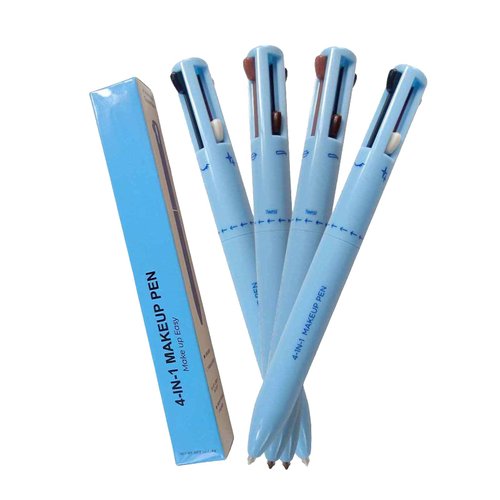 HXLYBD 4 in 1 Makeup Pen for Black Eyeliner, Lip Liner, Brow Liner, Highlighter Stick | All in One Face Makeup Pencil Multi Use Eyeliner Waterproof Longwear Easy to Apply