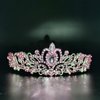 ZHENNAN Tiaras for Women, Pink Rhinestones Princess Crowns, Birthday Crown Headband with Comb Fixed for Wedding Bride Bachelorette Party Favor Halloween Hair Accessories