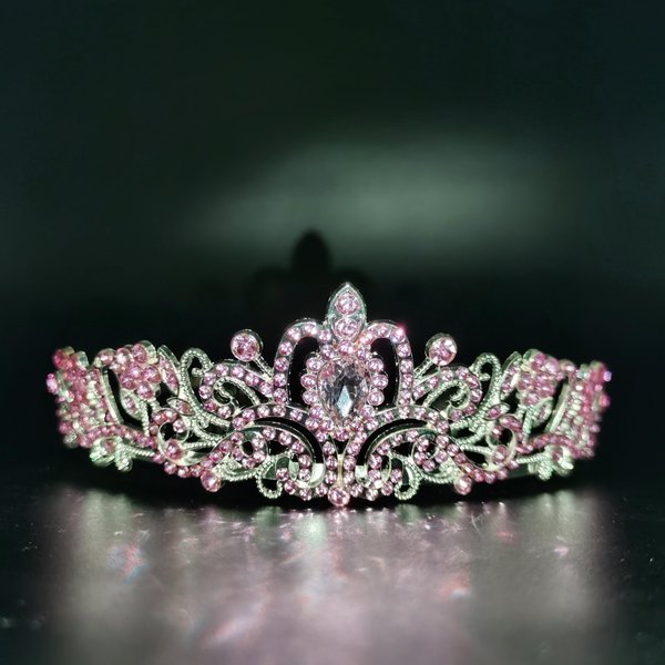 ZHENNAN Tiaras for Women, Pink Rhinestones Princess Crowns, Birthday Crown Headband with Comb Fixed for Wedding Bride Bachelorette Party Favor Halloween Hair Accessories