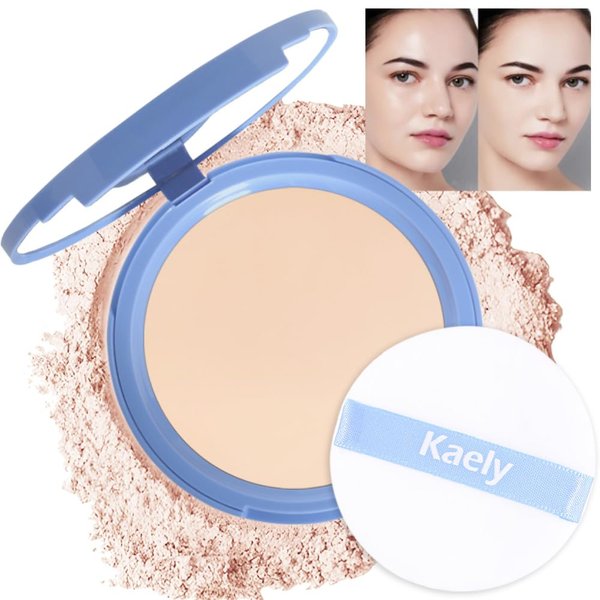 evpct Kaely Oil Control Pressed Face Powder, Get Smooth Flawless Fine Lines and Lightweight Finishing Foundation, Control Shine Long Lasting Waterproof Face Setting Powder Cosmetic, 10 Porcelain
