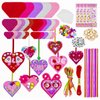 Valentines Day Crafts for Kids, 361PCS Valentines Heart DIY Crafts Felt for Class Game Activities, 108 Felt Hearts, 36 Wooden Beads, 60 Pom Poms, 50 Googly Eyes, Valentines Party Favor Crafts