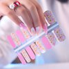 SILPECWEE 5 Sheets Flower Nail Wraps for Women Nail Polish Strips Solid Color Gel Nail Strips Self Adhesive Nail Polish Stickers Fingernails Manicure Sticker Nails Accessories with 1pc Nail File