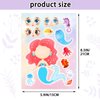 24 Sheets 8.3''×5.9'' Make Your Own Mermaid Stickers for Toddlers Kids Party Favors, Make a Face Stickers for Kids Activities Supplies Crafts