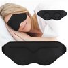 AMAZKER Sleep Eye Mask for Men Women 3D Contoured Cup, Concave Molded, Block Out Light, Molded Soft Comfort Eye Shade with Adjustable Strap for Travel (KT-Black, 1 Count (Pack of 1))