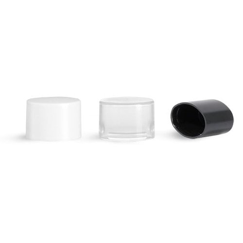 Black Plastic Caps, Smooth Plastic Friction Fit Caps for Oval Lip Balm Tubes