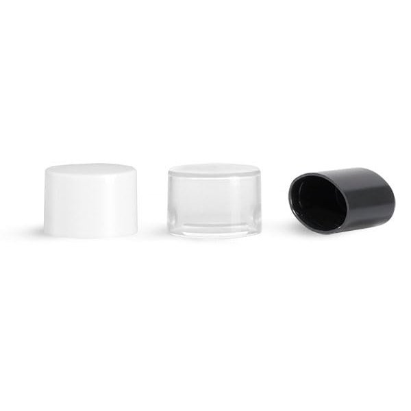 Black Plastic Caps, Smooth Plastic Friction Fit Caps for Oval Lip Balm Tubes