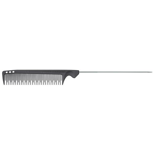 Olivia Garden CarbonLite Metal Tail Teasing Comb made of strong carbon, ultra-light, hight heat resistant, durable and anti-static