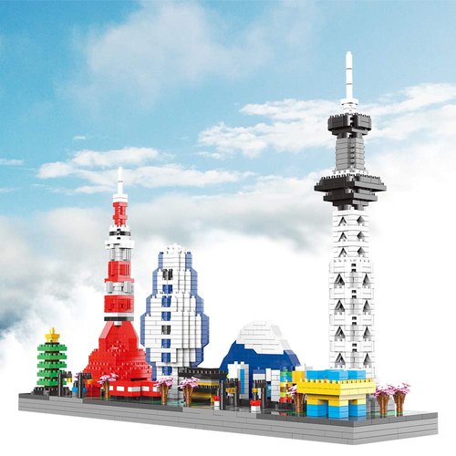 DOLBLOCK Japan Tokyo Skylines Architecture Micro Building Sets Famous Landmark Collection Mini Blocks Modle Kit for Adults 1880 Pieces