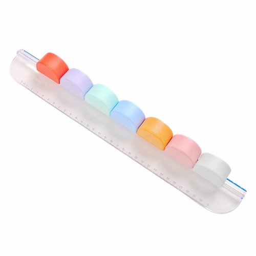 Ultra-Light 7-in-1 Multi-Purpose Paper Trimmer Positioning Ruler Design, Rainbow-Colored Blade,Straight, Wavy, Dotted, Perforate, Score, Deckle, Stamping Line Cutting, Scrapbooking Tools