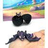 4Pcs 3D Printed Bat with Eggs, 3D Printed Egg, Articulated Fidget Toys for Halloween Decor, Halloween Decorations for Craft Haunted House Accessories Party Favors-MB001-4SET