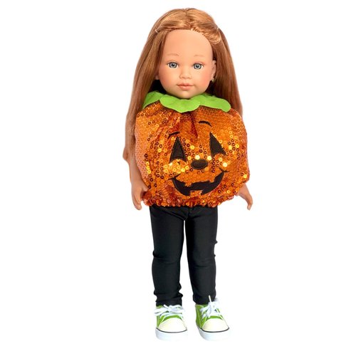 MBD Sequin Pumpkin Outfit Fits 18 Inch Girl Dolls- 18 Inch Doll Clothes