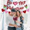Valentines Banner Red Pink Heart Be My Valentine Words Garland Banner - Valentine’s Day Decor Banner for Valentine Party Decorations Anniversary Home Hanging Decoration Supplies