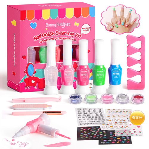 Kids Nail Polish Kit for Girls Gifts- Nails Makeup Toy Set for Kids Christmas Birthday Thanksgiving Gift for 7 8 9 10 11 12 Year Old Girl's Party Cosmetic, Gel Nails Polish Manicure Girl Stuff