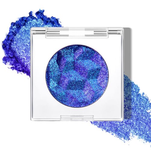 Multichrome Glitter Metallic Eyeshadow - High Impact Blue Purple Silver - Intense Color Shifting, High Pigmented, Long-Lasting - Shimmery Glitter Finish High-End Eye Makeup for Spring Summer Layering…