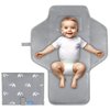 PHOEBUS BABY Portable Changing Pad Travel - Waterproof Compact Diaper Changing Mat with Built-in Pillow - Lightweight & Foldable Changing Station, Newborn Shower Gifts(Cute Elephant)