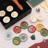 SWANGSA Christmas Wax Seal Stamp Gift Box Set, Vintage 6 Sealing Stamp Heads + 1 Wooden Hilt, Wax Stamp Kit for Christmas Party Invitations, Cards and Gift Packaging (Christmas Kit)