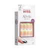 KISS Salon Acrylic French, Press-On Nails, Nail glue included, Hype', Light Neon Yellow, Medium Size, Almond Shape, Includes 28 Nails, 2G Glue, 1 Manicure Stick, 1 Mini File