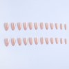 24 Pcs Short Almond Press on Nails, ASONRL Aurora Pink Solid Glossy Medium Fake Nails - Nail Kit with Nail Glue Mini Nail File Reusable Acrylic False Nails for Women, Almond Pink Aurora