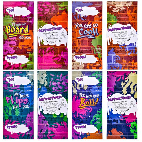 JOYIN 28 Pcs Valentines Day Finger Skateboards with Cards for Kids, Valentine Party Favor, Valentine’s Greeting Cards, Valentine Classroom Exchange Prizes, Holiday Reward Gifts, Finger Skateboard Toys