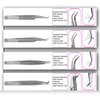 M LASH Tweezers for Eyelash Extensions (Set of 4) - Professional Lash Extension Tweezers - Fiber Tip, Japanese Steel, Diamond Grip Eyelash Extension Tweezer (Silver)