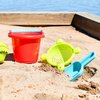 HABA Sand Toys Basic Set - 5 Piece Bundle with Plastic Pail, Sieve, Mold, Scoop and Sifting Shovel Sized just for Toddlers Ages 18 Months +