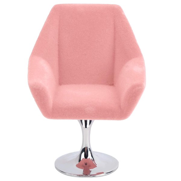 Agatige Miniature Chair, Rotate Flocking Chair Dollhouse Furniture for 1:12 Miniature Doll House Accessories(Pink)