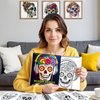 FUN LAVIE Halloween Coloring Book for Adults: 32 Spooky Sugar Skulls and Flowers Patterns for Mindfulness Stress Relief and Adult Relaxation Perfect for Halloween Fun