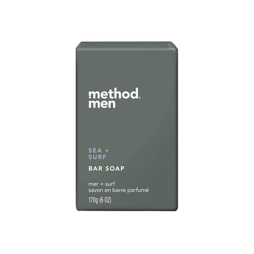 Method Men's Exfoliating bar Soap, Sea + Surf, 6 oz, 1Count