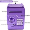 Kelibo Electronic Money Bank for Kids, Elctronic Password Security Piggy Bank Mini ATM Cash Coin Saving Box Smart Voice, Toy Gifts Birthday Gift for Children (Purple)