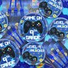 81 Pcs Video Game Party Supplies - 9th Birthday Video Game Party Decor Dinner Plates Napkins Video Game Tablecloth Forks Gaming Party Pack for Kid Boy 9th Birthday Party, Serves 20 (9th)