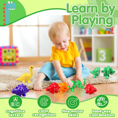 Litand Toddler Dinosaur Montessori Toys for 1 2 3 4 Year Old Boys Girls Birthday Gifts - Kids Educational Learning Activities Travel Outdoor Sensory Toys for Toddlers 1-3 - Baby Toys 12-18 Months