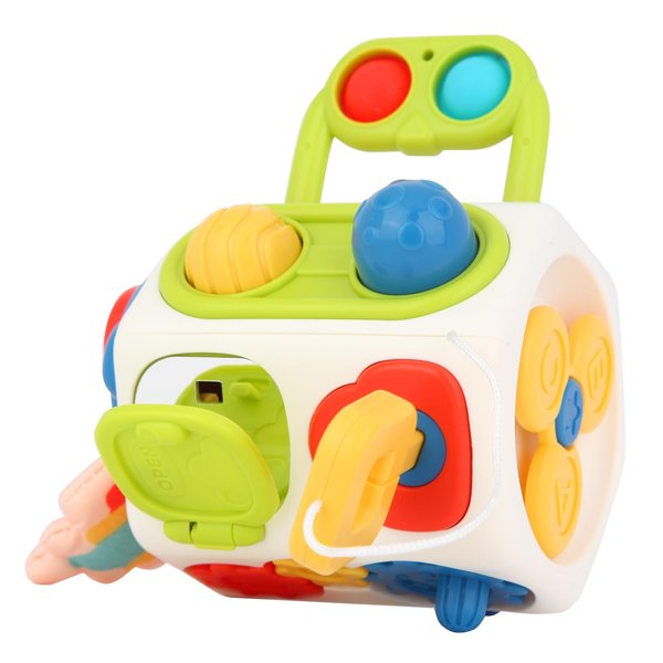Mignonlique Activity Cube, Busy Cube for Children Over 18 Months, Travel Toys for Toddlers 1-3, Montessori Toys, 10 in 1 Multi-Functional Busy Board, Children's New Year's First Birthday Gift.