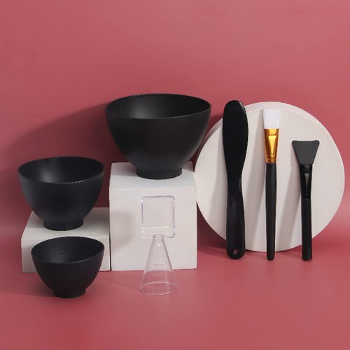 3 in 1 Face Mask Mixing Bowl Set Lotion Mixer Bowl Facial Mask Applicator Spatula with Measuring Cup DIY Skin Care Tool for Women Lady Girls