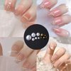 1 Box Gold Caviar Beads for Nails Charms Half Round Pearl Nail Charms Nail Jewels for Nail Art Kit,Small Stainless Steel Beads White Pearl Beads Flat Back Pearls for Crafting Charms for Nails Design