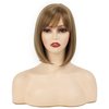 XIUFAXIRUSI XIUFAXIRUSI Highlight Blonde Bob Wigs for White Women Short Straight Bob Wig with Cute Bangs Chin Length Synthetic Wig for Daily,Party Use