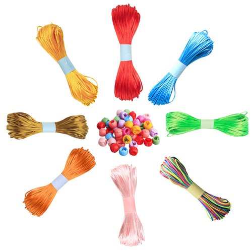 Colorful Braided Hair, Colorful Hiphop Hair Tie Colorful Rope Braiding 8 Bundles 20M Each Bundle Braid Accessories with 50PCS Mini Hair Claw Clips rainbow beads clip.