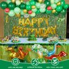 AGPTEK Dinosaur Birthday Party Decorations Kit, 149pcs Green and Orange Balloon Garland Arch with Dino Foil Balloons and Fringe Curtain, Jungle Safari Theme Party Supplies for Kids, and Baby Showers