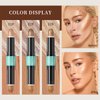2-in-1 Highlight and Contour Stick,2Pcs Dual-Ended Highlighter Makeup Pen & Contouring Stick Set for Face Shaping,Long Lasting & Waterproof Face Brightens & Shades Makeup Contour Sticks Kit(01#+03#)