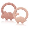 2 Packs Baby Teether Silicone Teething Toys for Babies 0-6 Months with Dinosaur Shape 6 to 12 Months 3-6 Months Infant Newborn for Teething Pacifiers Relief Chew,Ideal Baby Shower Gifts for Moms A2