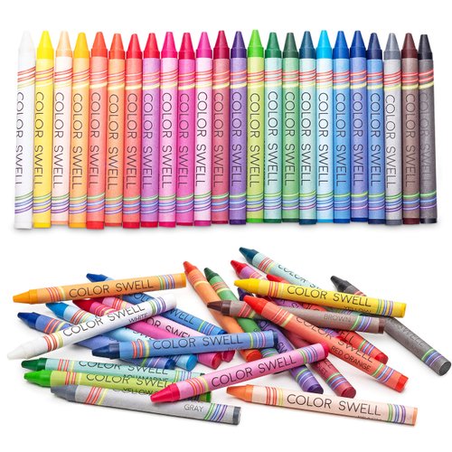 Color Swell Crayons Bulk 6 Packs of 24 Count Vibrant Colors Teacher Quality Durable for Families Class Party Favors