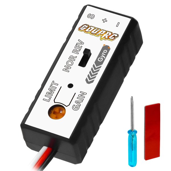 GOUPRC Mini Gyro Module Sensitivity Adjustable and Direction Changeable Automatic Stability Control RC Gyro for RC Car and Boats