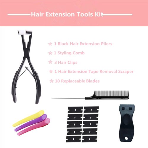 Tape in Hair Extensions Pliers Hair Sealing Pliers Flat Surface Professional Hair Extension Tool Kit for Hair Extensions Tape Tabs