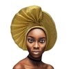 African Head Wrap Already Made Auto Gele Headties Women's Turban Hats&Caps Beading Wedding Nigerian Fashion Headbands (Gold)