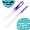 GLADZY 3D Czech Glass Nail File with Case - Crystal Nail File for Natural Nails - Double Sided Etched Surface- Professional Nail Care Tool - Manicure Nail Shaper - Ethically Made in EU
