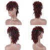 Aisaide High Puff Afro Ponytail Drawstring,Short Red Curly Ponytail Extension,Mohawk Kinky Synthetic Hair Bun with Bangs,Wrap Updo Clip in Hair Extensions with Six Clips and Two Comb(1B/BUG)